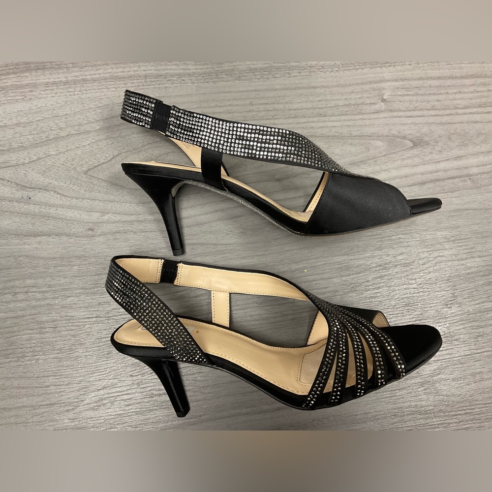 Alex Marie Beaded Rhinestone 3in Heels  in Black ~ Size 8.5